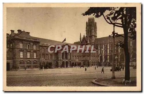 Ansichtskarte AK Rouen la ville musee L&#39hotel de ville et l&#39eglise Saint ouen