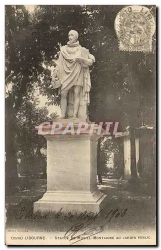 Cartes postales Libourne Statue de Michel montaigne au jardin public