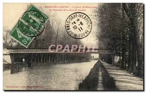 Ansichtskarte AK Migennes Laroche Le canal de Bourgogne La passerelle de la gare de Laroche