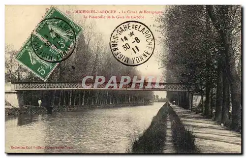 Cartes postales Migennes Laroche Le canal de Bourgogne La passerelle de la gare de Laroche