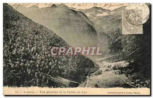 Cartes postales Luchon Vue generale de la vallee du Lys