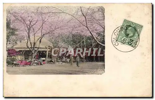 Cartes postales Japon Japan Nippon Stone steps at Negishi ( timbre de Ceylan Ceylon Sri Lanka )
