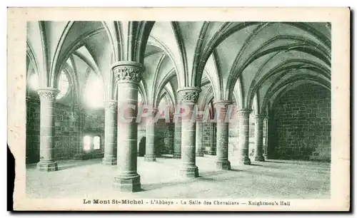 Cartes postales Mont Saint Michel Abbaye Salle des chevaliers