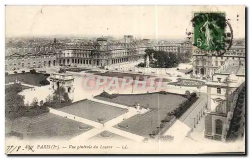 Cartes postales Paris Vue generale du Louvre