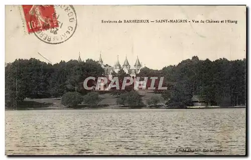 Cartes postales Environs de Barbezieux Saint Maigrin Vue du chateau et l&#39etang