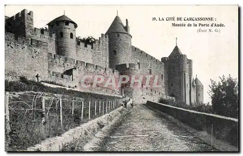 Cartes postales Cite de Carcassonne Montee de la porte d&#39Aude