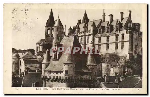 Ansichtskarte AK Loches Le chateau royal et la porte des Cordeliers