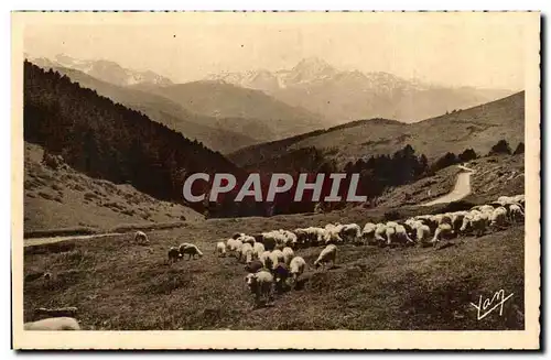 Pyrenees Cartes postales Au col d&#39Aspin La route vers Payolle Vue sur le pic du Midi de Bigorre