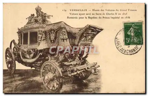 Cartes postales Versailles Musee des voitures du Grand Trianon Voiture ayant servi au sacre de Charles X en 1825