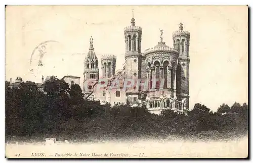 Cartes postales Lyon Ensemble de Notre Dame de Fourviere