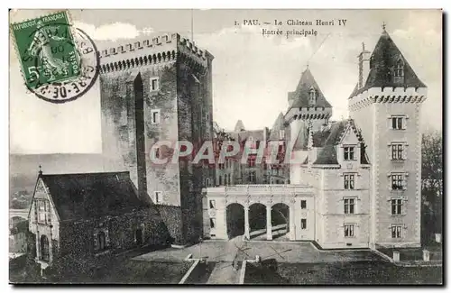 Pau Cartes postales Le chateau Henri IV Entree principale