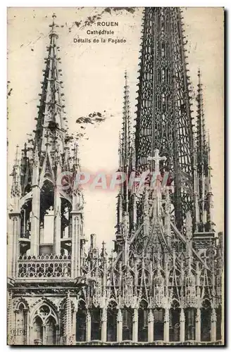 Cartes postales Rouen Cathedrale Details de la facade