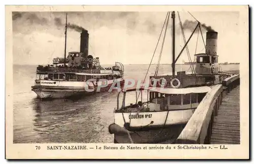 Ansichtskarte AK Saint Nazaire Le bateau de Nantes et arrivee du St Christophe Christophe Coueron