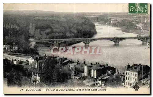 Cartes postales Toulouse Vue sur le parc toulousain et le pont Saint Michel