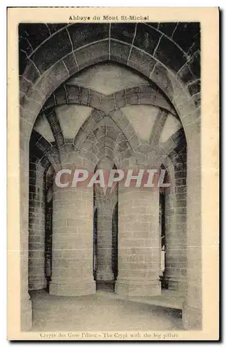 Cartes postales Abbaye du Mont Saint Michel Crypte des gros piliers