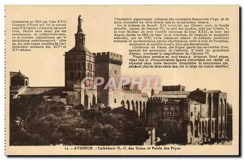 Cartes postales Avignon CAthedrale des Doms et palais des papes