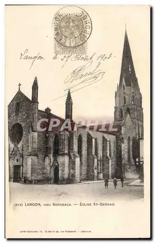 Ansichtskarte AK Langon pres Bordeaux Eglise St Gervais