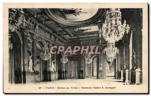 Cartes postales Paris Hotel de ville Grande salle a manger