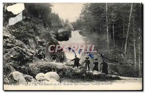 Cartes postales CAuterets Roue du pont d&#39Espagne Cascade du Cerisey