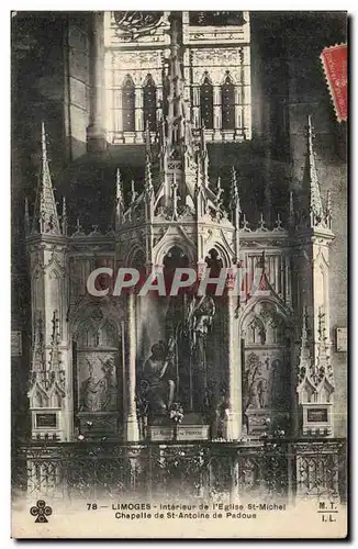Cartes postales Limoges Interieur de l&#39eglise St michel Chapelle de St antoine de Padoue