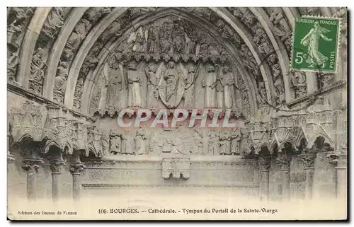 Cartes postales Bourges Cathedrale Tympan du portail de la Sainte Vierge