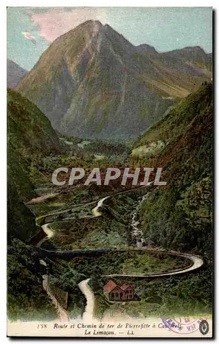 Cartes postales Route et chemin de fer de Pierrefitte a Cauterets Le limacon