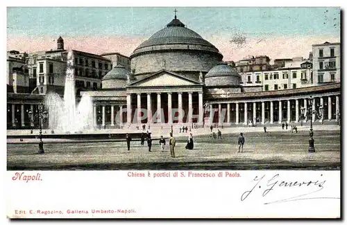 Cartes postales Italie Italia Napoli Chiesa e portici di S Francesco di Paalo