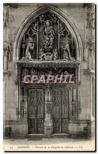 Cartes postales Amboise Portail de la chapelle du chateau