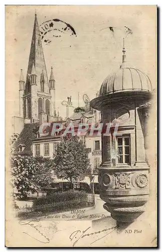Cartes postales Dijon Place des Ducs et eglise Notre Dame