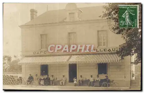 CARTE PHOTO Brain sur Allonnes Cafe Mairie Cailleau