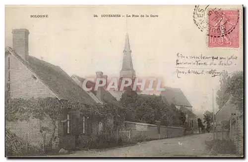 Cartes postales Souesmes La rue de la gare