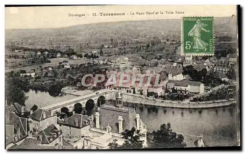 Cartes postales Terrasson Le pont neuf et la ville basse