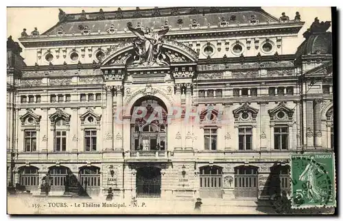 Cartes postales Tours le theatre municipal