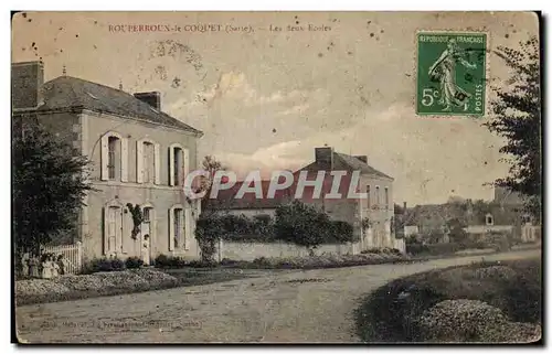 Cartes postales Rouperroux le Coquet Les deux ecoles