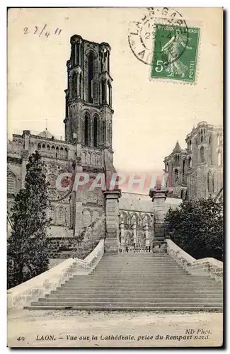 Cartes postales Laon Vue sur la cathedrale prise du rempart nord