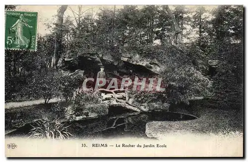 Ansichtskarte AK Reims Le rocher du jardin Ecole