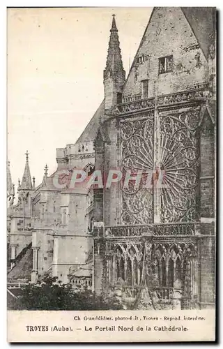 Cartes postales Troyes Le portail nord de la cathedrale