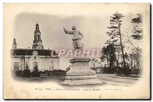 Ansichtskarte AK Pau Statue d&#39Artagnan Salut au Bearn