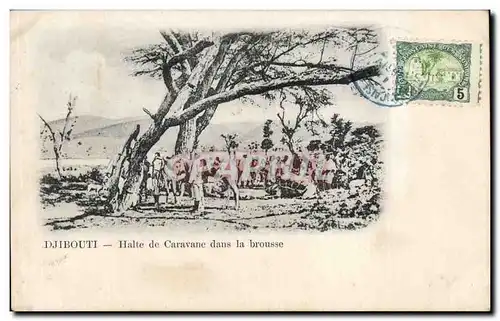 Cartes postales Cote des Somalis Djibouti Halte de caravane dans la brousse