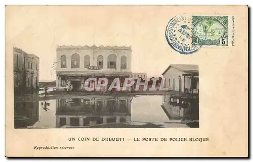 Cartes postales Cote des Somalis Djibouti Le poste de police bloque