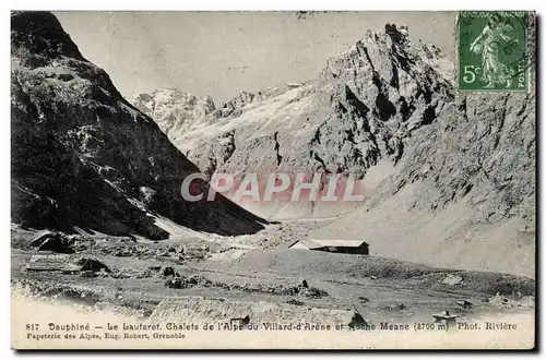 Ansichtskarte AK DAuphine Le Lautaret Chalets de l&#39alpe du Villard et Roche Meane