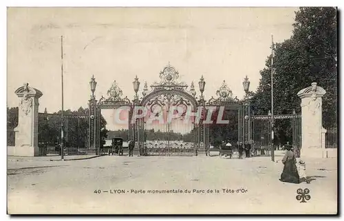 Cartes postales Lyon porte monumentale du parc de la Tete d&#39or