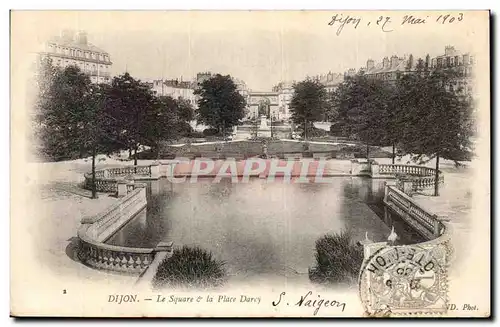 Ansichtskarte AK Dijon Le square et la place Darcy