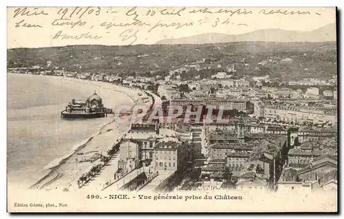 Cartes postales Nice Vue generale prise du chateau