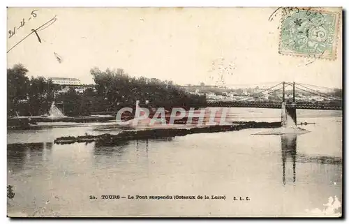 Cartes postales Tours Le pont suspendu Coteaux de la Loire