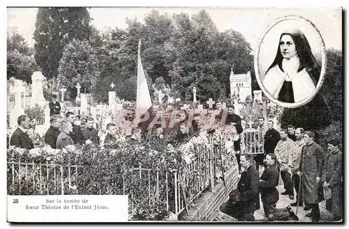 Lisieux Ansichtskarte AK Sur la tombe de Soeur Therese de l&#39enfant Jesus