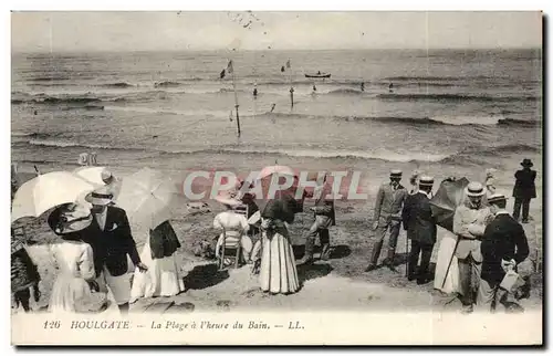 Cartes postales Houlgate La plage a l&#39heure du bain