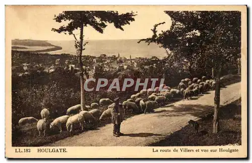 Cartes postales Houlgate La route de Villers et vue sur Houlgate ( berger moutons )