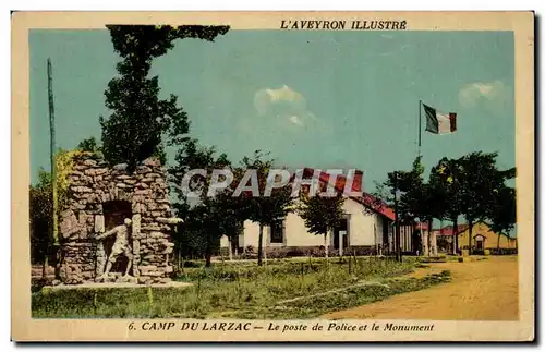 Cartes postales Camp de Larzac Le poste de police et le monument