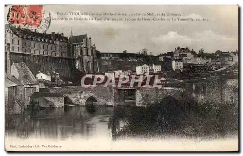 Ansichtskarte AK Vue de Thouars du cote de Midi et du chateau sous les ordres de Marie de la tour d&#39Auvergne e